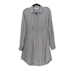 FIG Clothing Wool lxu Button Front Shirtdress Grey L